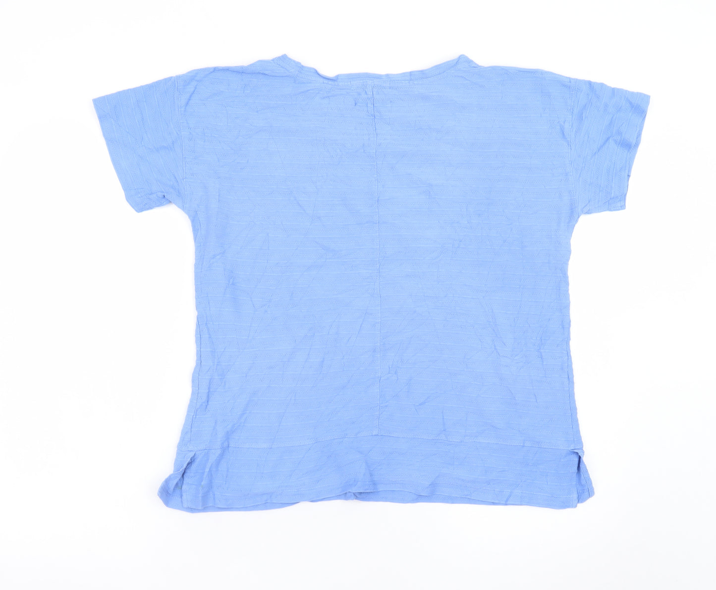 White Stuff Women's Blue Cotton Short Sleeve T-Shirt Size 12