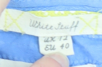 White Stuff Women's Blue Cotton Short Sleeve T-Shirt Size 12