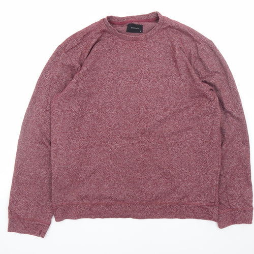 Reserved Men’s Red Long Sleeve Crew Neck Cotton Blend XL T-Shirt