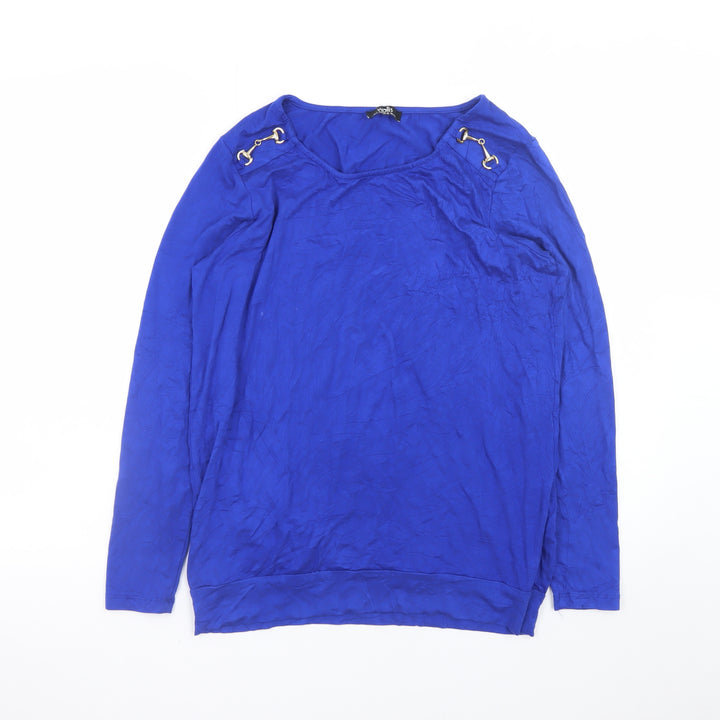Wallis Women's Blue Long Sleeve Stretch Jersey Blouse Size S