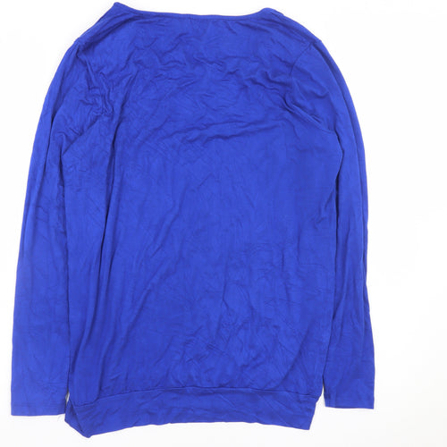 Wallis Women's Blue Long Sleeve Stretch Jersey Blouse Size S