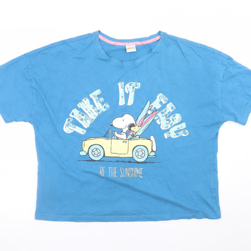 George Women Blue Snoopy Graphic T-Shirt Nightshirt Size 16-18