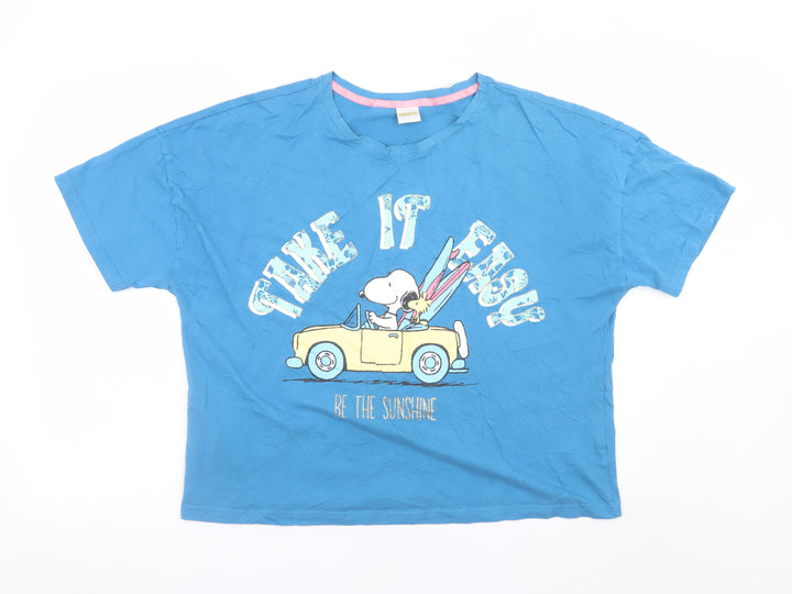 George Women Blue Snoopy Graphic T-Shirt Nightshirt Size 16-18