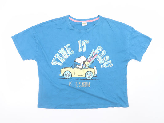 George Women Blue Snoopy Graphic T-Shirt Nightshirt Size 16-18