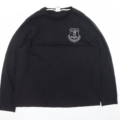 Everton Men’s Black Long Sleeve Cotton T-Shirt Size 3XL Football Top