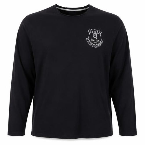Everton Men’s Black Long Sleeve Cotton T-Shirt Size 3XL Football Top