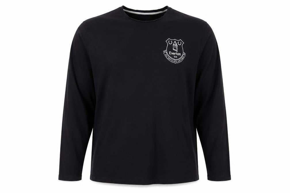 Everton Men’s Black Long Sleeve Cotton T-Shirt Size 3XL Football Top