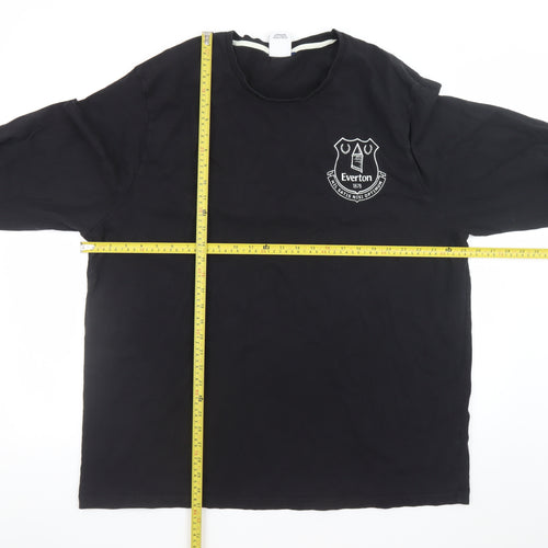 Everton Men’s Black Long Sleeve Cotton T-Shirt Size 3XL Football Top