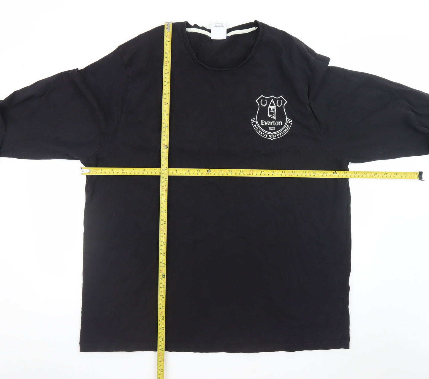 Everton Men’s Black Long Sleeve Cotton T-Shirt Size 3XL Football Top