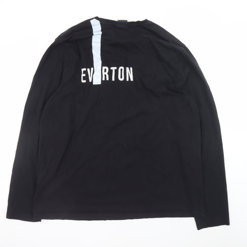 Everton Men’s Black Long Sleeve Cotton T-Shirt Size 3XL Football Top