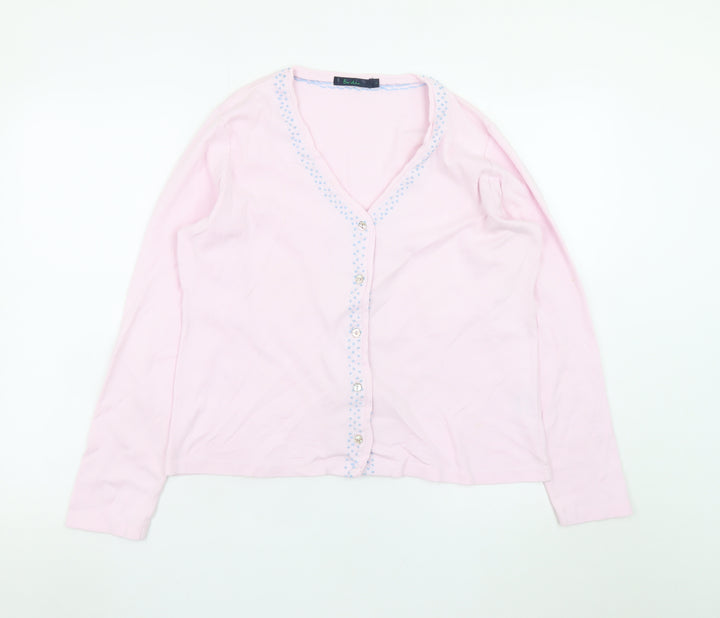 Boden Women Pink Cotton Button-Up Long Sleeve Top L