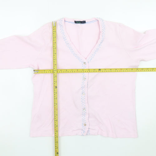 Boden Women Pink Cotton Button-Up Long Sleeve Top L