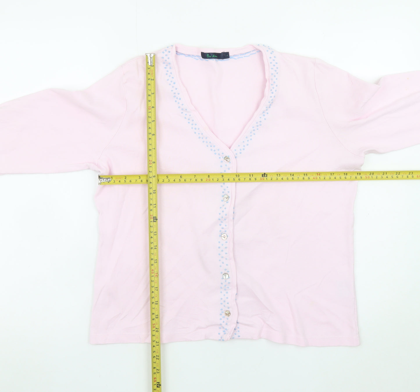 Boden Women Pink Cotton Button-Up Long Sleeve Top L