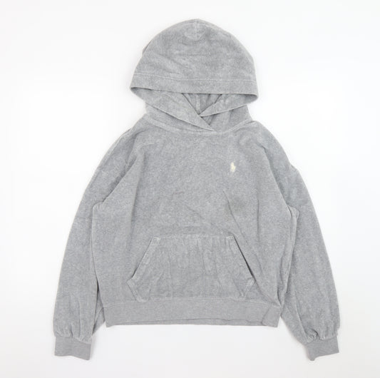 Polo Ralph Lauren Womens Grey Small Pullover Hoodie Cotton Blend