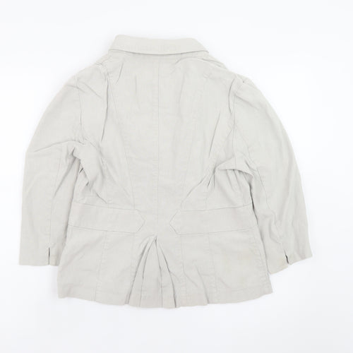Marks and Spencer Per Una Women's Beige Linen Blazer Jacket Size 14