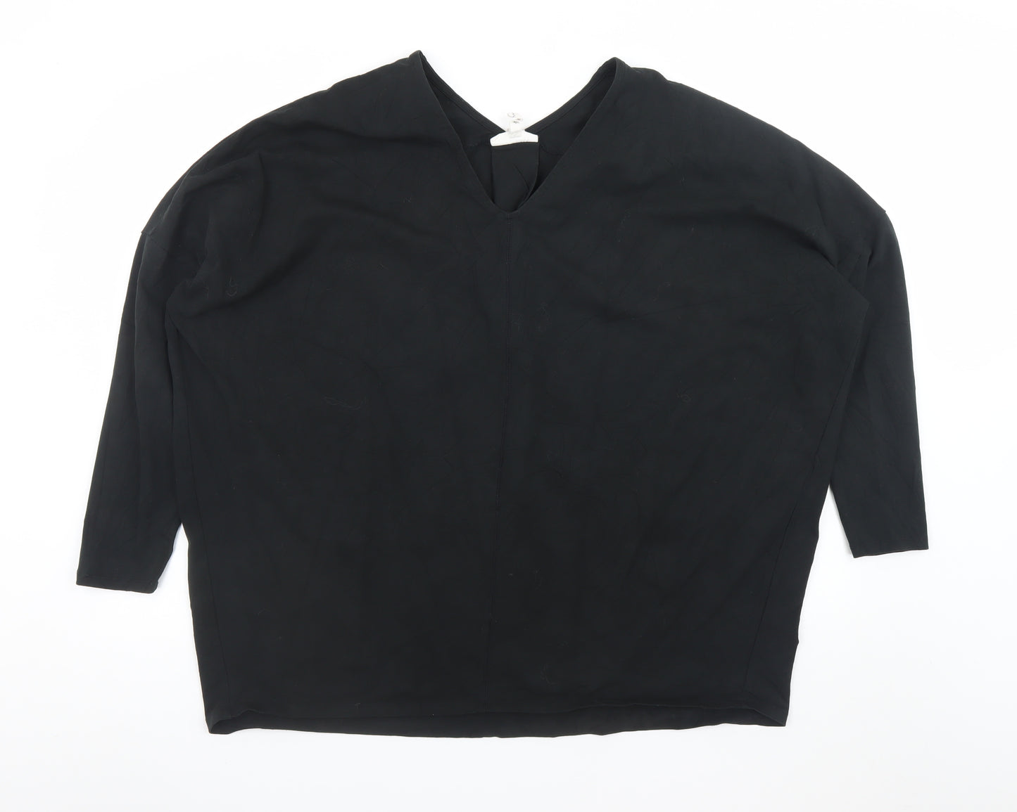 Thought Women's Black V-Neck Long Sleeve Cotton Blouse M