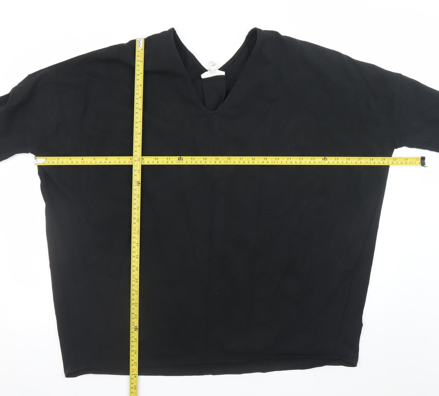 Thought Women's Black V-Neck Long Sleeve Cotton Blouse M