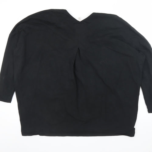 Thought Women's Black V-Neck Long Sleeve Cotton Blouse M