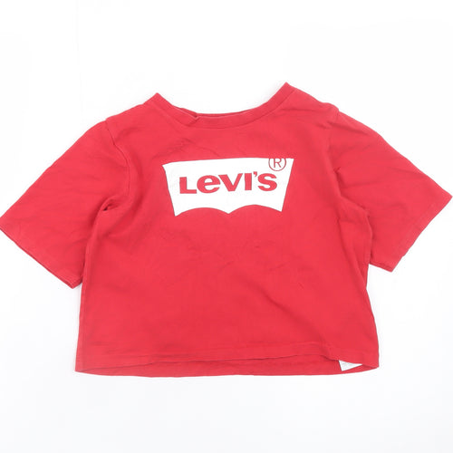 Levi's Girls Red 10 Years Classic Logo Cotton T-Shirt