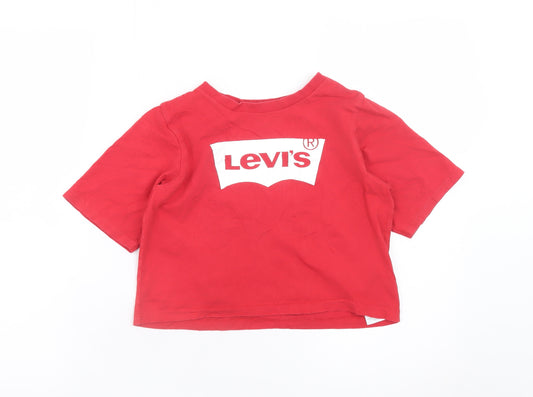 Levi's Girls Red 10 Years Classic Logo Cotton T-Shirt