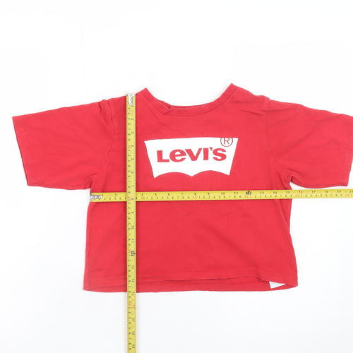 Levi's Girls Red 10 Years Classic Logo Cotton T-Shirt