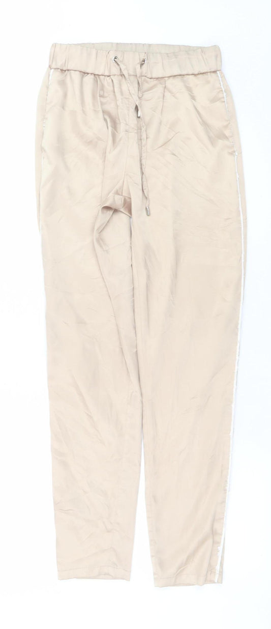 Manière De Voir Women's Beige Jogger Trousers Size 10 Polyester