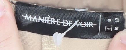 Manière De Voir Women's Beige Jogger Trousers Size 10 Polyester