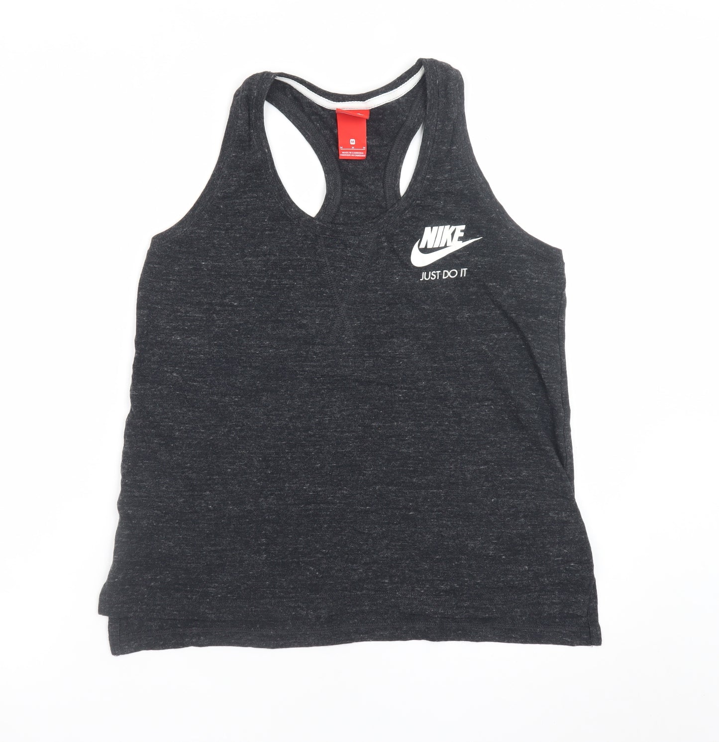 Nike Men's Black Sleeveless Sports T-Shirt M Cotton Blend
