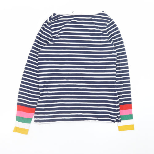 Boden Women’s Multicoloured Striped Long Sleeve Cotton T-Shirt UK 12