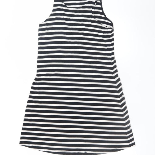 Marks and Spencer Women's Black Striped Tank Dress Size 8