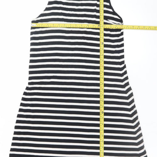 Marks and Spencer Women's Black Striped Tank Dress Size 8