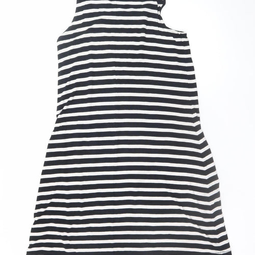 Marks and Spencer Women's Black Striped Tank Dress Size 8