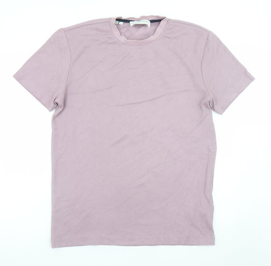 SELECTED HOMME Men's Purple Short Sleeve Crew Neck T-Shirt Size S