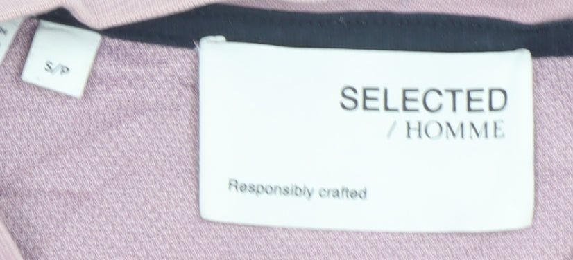 SELECTED HOMME Men's Purple Short Sleeve Crew Neck T-Shirt Size S