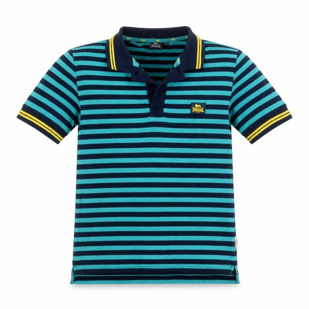 Lonsdale Boys Blue Striped Polo Shirt 11-12 Years Short Sleeve Casual