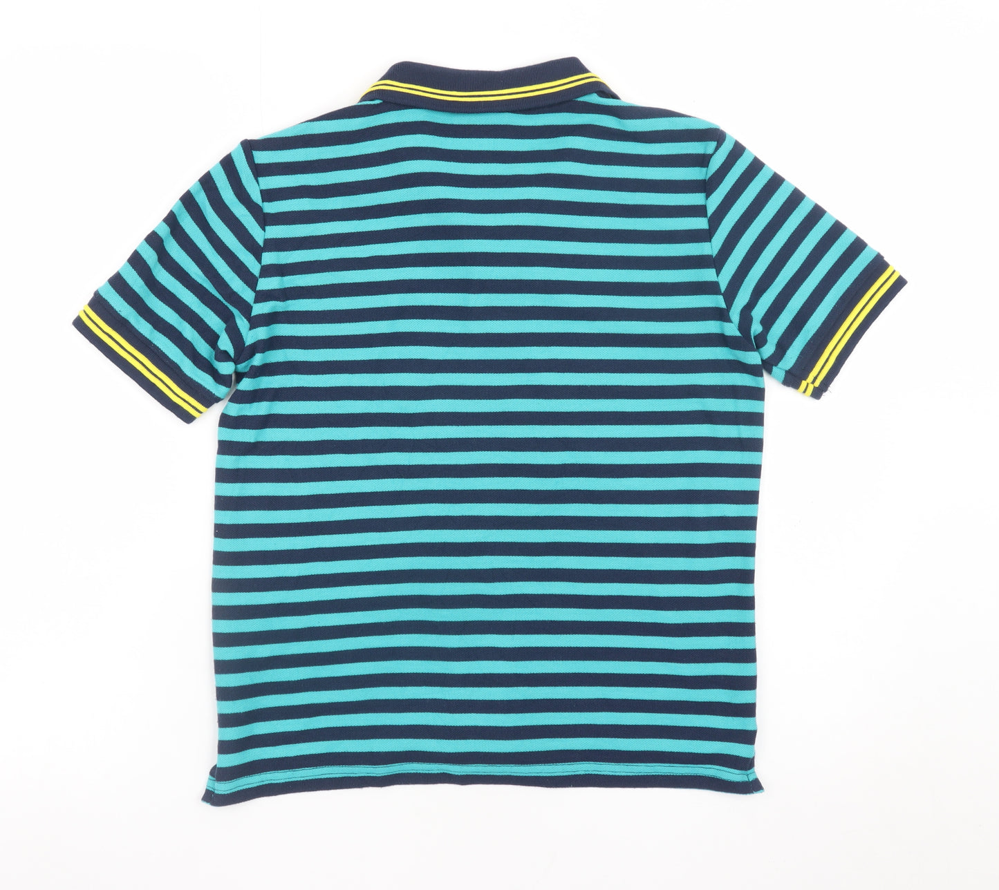 Lonsdale Boys Blue Striped Polo Shirt 11-12 Years Short Sleeve Casual