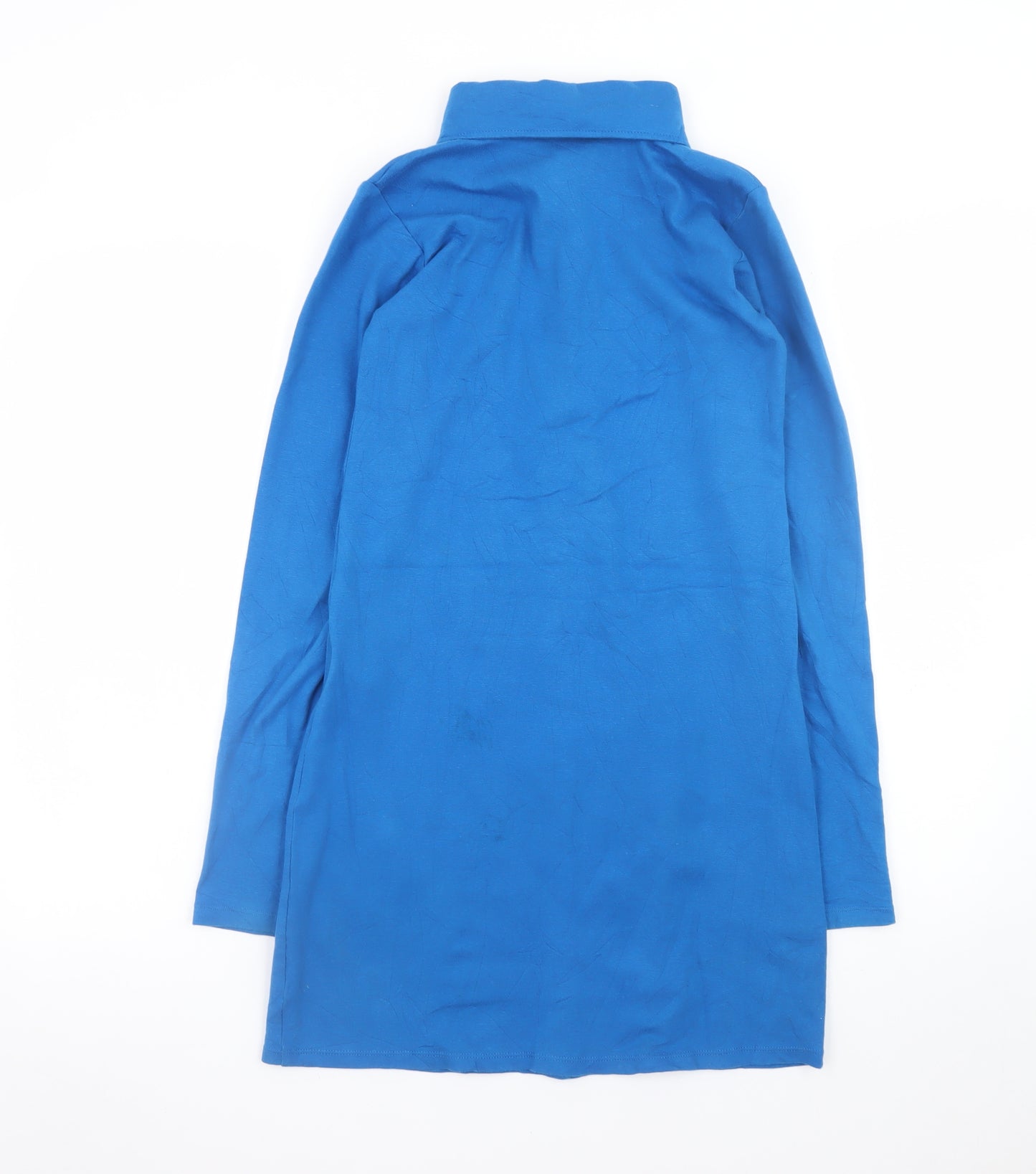 Motel Women's Blue Long Sleeve Button Shirt Dress Size L