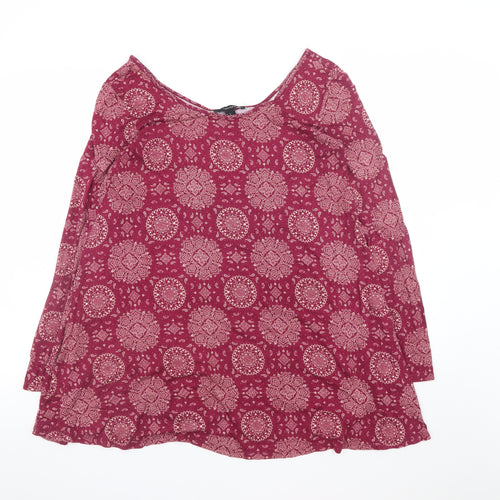 Forever 21 Women Red Bohemian Paisley Shift Dress Size M