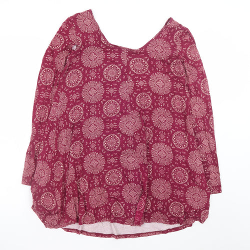 Forever 21 Women Red Bohemian Paisley Shift Dress Size M