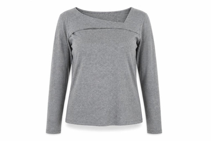 Gap Women Grey Boat Neck Long Sleeve Knit Top Size XL