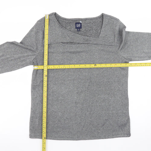 GAP Women Grey Boat Neck Long Sleeve Knit Top Size XL