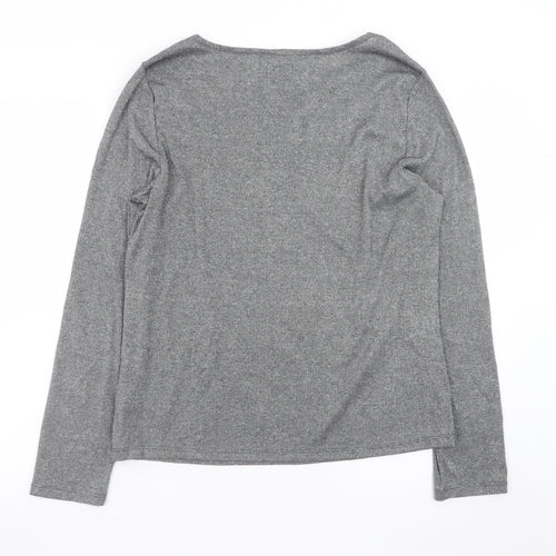 GAP Women Grey Boat Neck Long Sleeve Knit Top Size XL