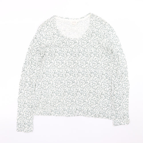 Marks and Spencer Womens Light Grey Floral Long Sleeve Top Size 10