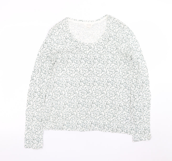 Marks and Spencer Womens Light Grey Floral Long Sleeve Top Size 10