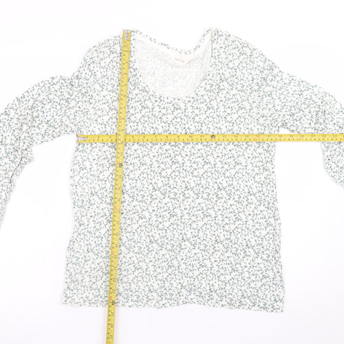 Marks and Spencer Womens Light Grey Floral Long Sleeve Top Size 10