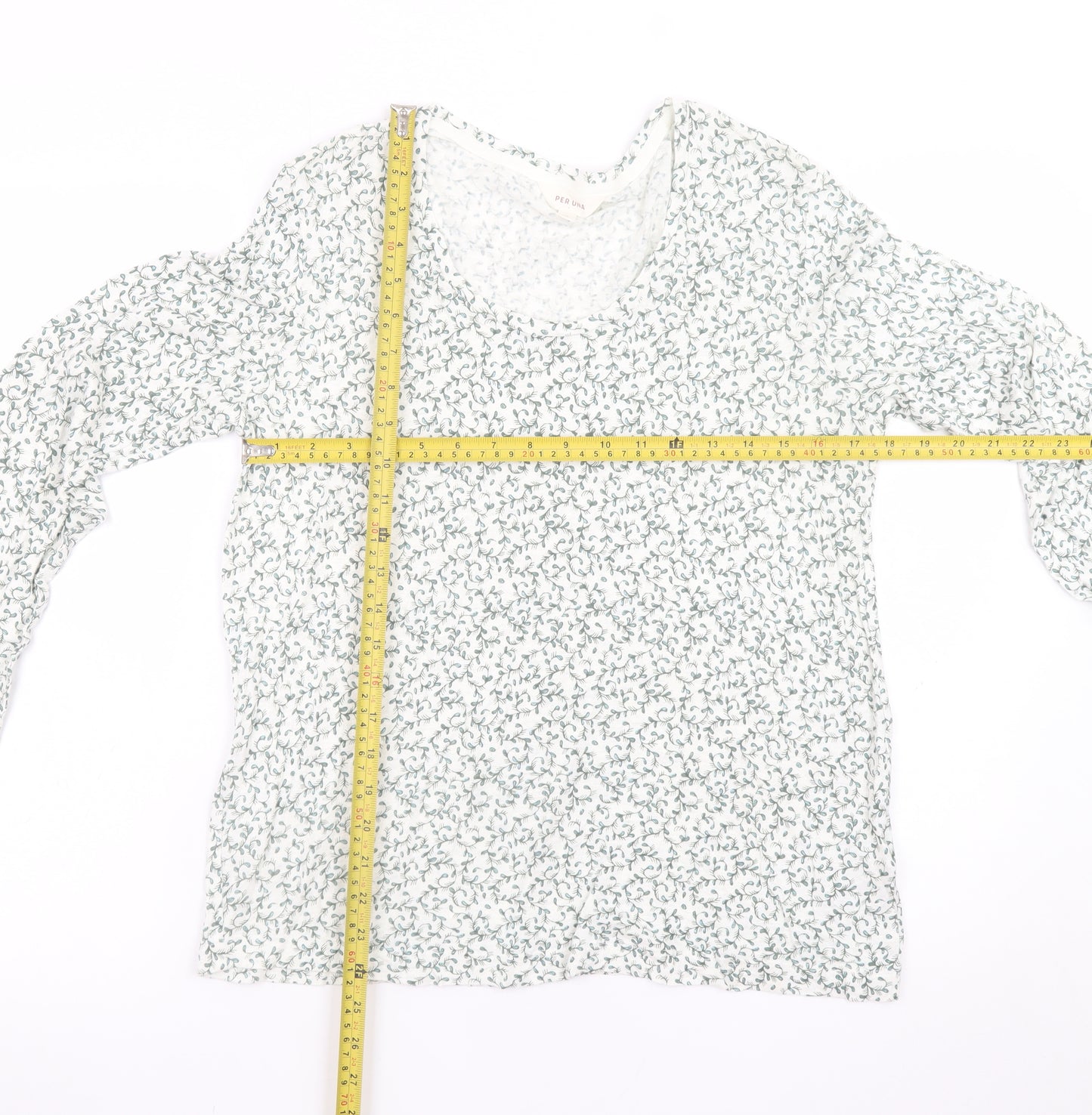 Marks and Spencer Womens Light Grey Floral Long Sleeve Top Size 10