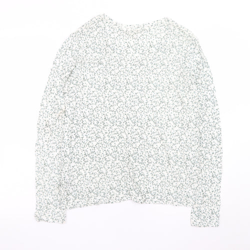Marks and Spencer Womens Light Grey Floral Long Sleeve Top Size 10