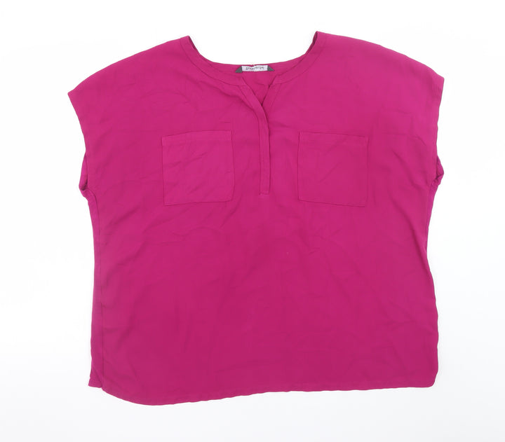 Bonmarché Women’s Pink Sleeveless V-Neck Blouse Size 22