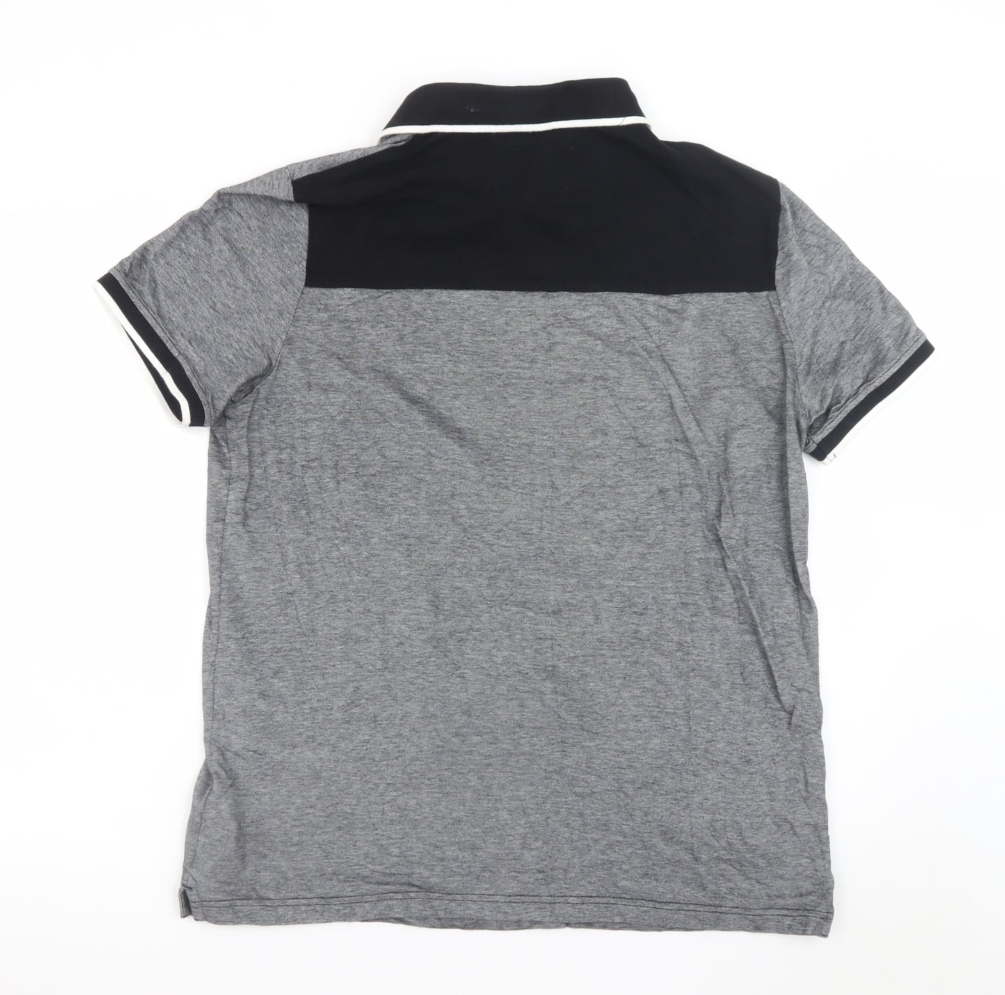 Guess Men's Grey Cotton Polo Shirt Size L Regular Fit