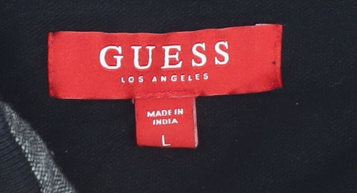 Guess Men's Grey Cotton Polo Shirt Size L Regular Fit